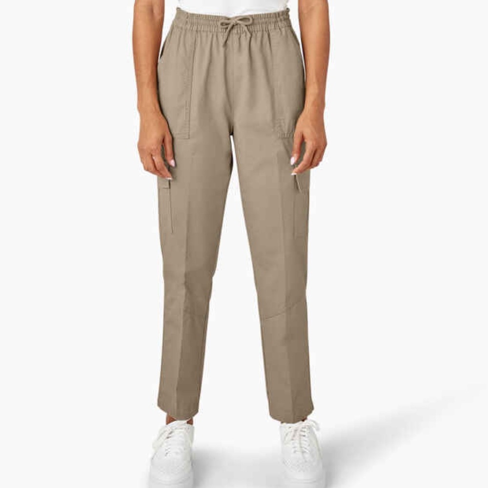 Dickies Women’s Drawstring Cargo Pants Tan Size Large